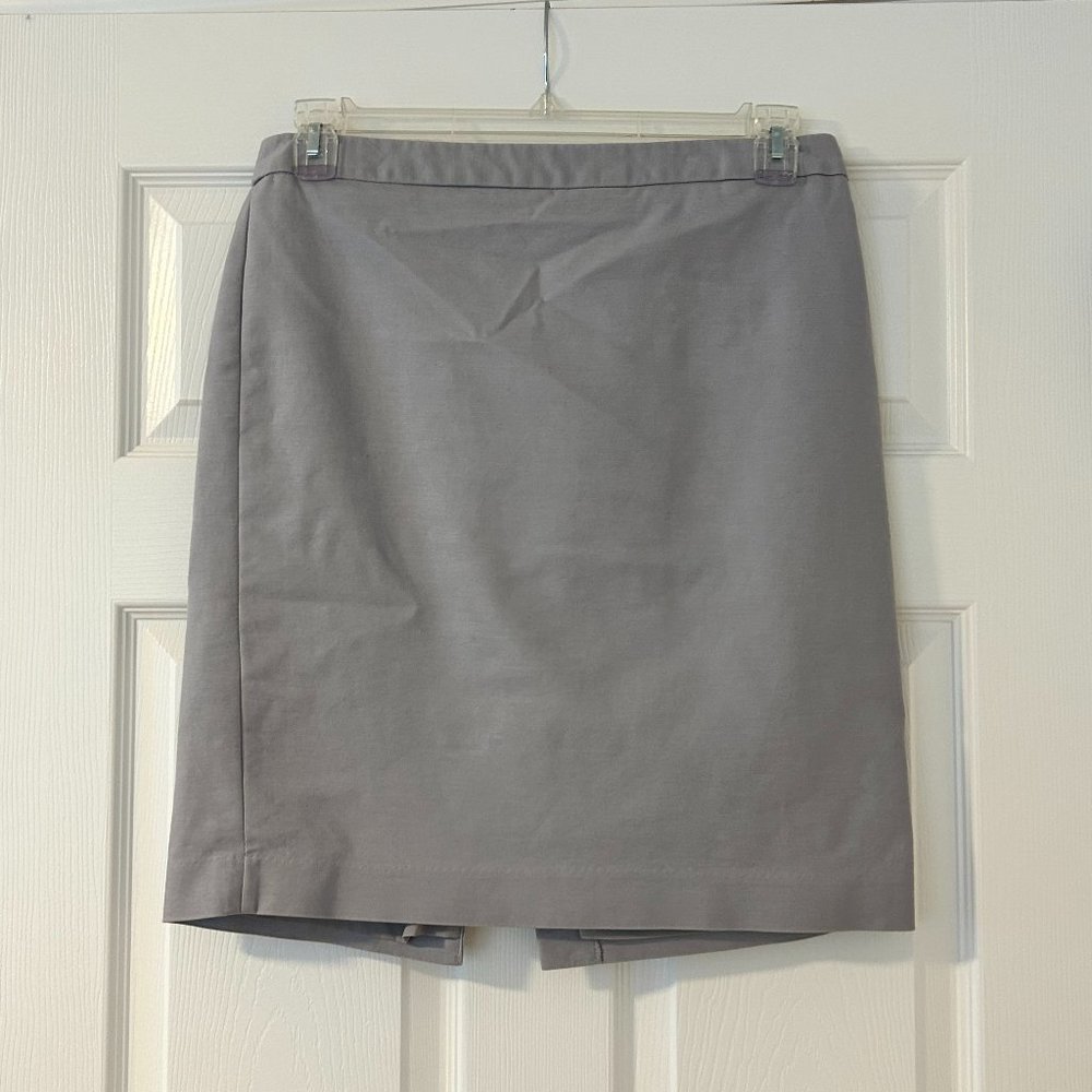 Liz Claiborne Pencil Skirt Grey Gray Size 8 Cotton Career Style